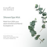 European Spa Source Brume douche spa eucalyptus inhalation rapide pour confort nasal.