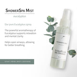 European Spa Source Brume douche spa eucalyptus pulvérisation facilitant l’aromathérapie et la respiration.