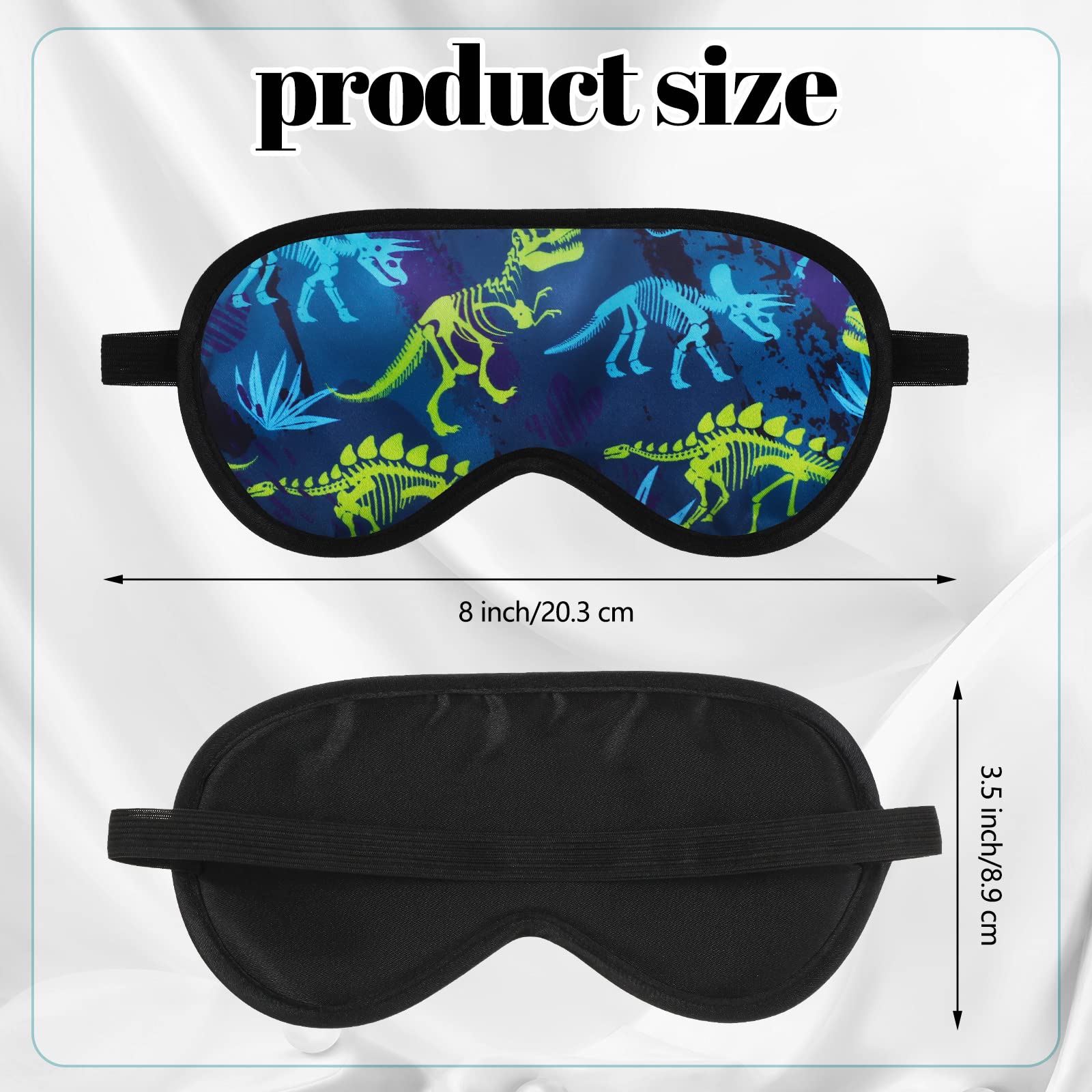 Eurzom masque Dinosaure bleu – design ludique pour des siestes en voyage.