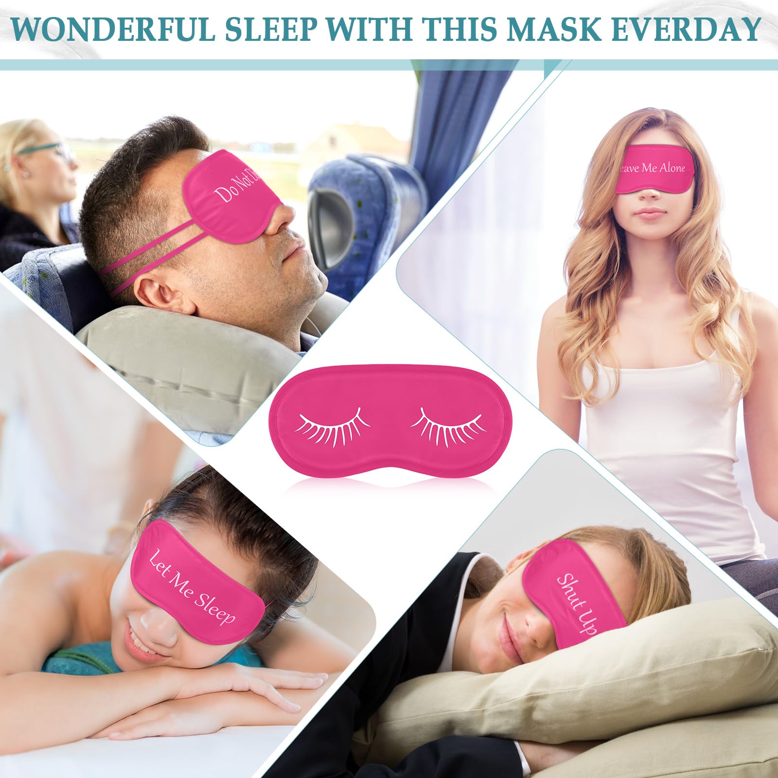 Eurzom masque-yeux-dormir rose idéal pour réduire distractions et favoriser repos