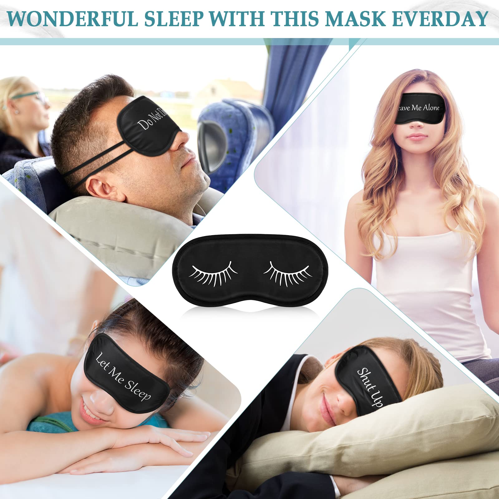 Masque Eurzom noir chic, style classique, parfait pour spa ou détente.