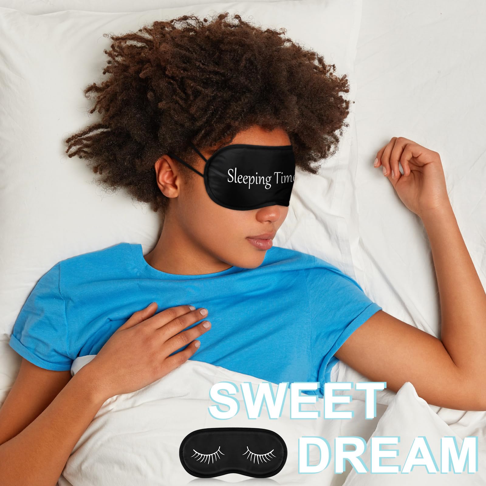 Masque Eurzom noir chic, allure élégante lors de voyages ou sieste.