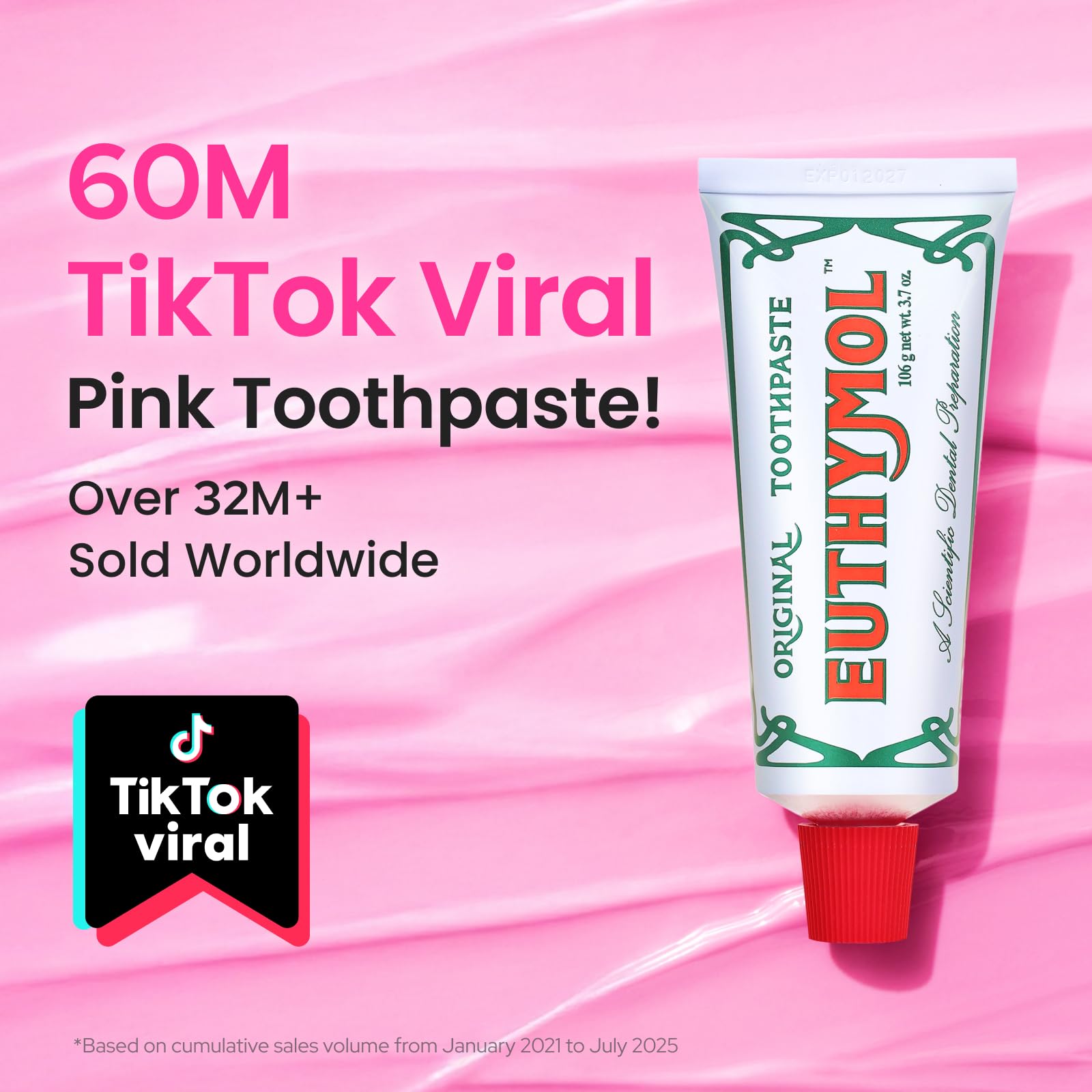 Tube EUTHYMOL Originale Rose prêt à l’emploi, pratique et soin sans compromis.
