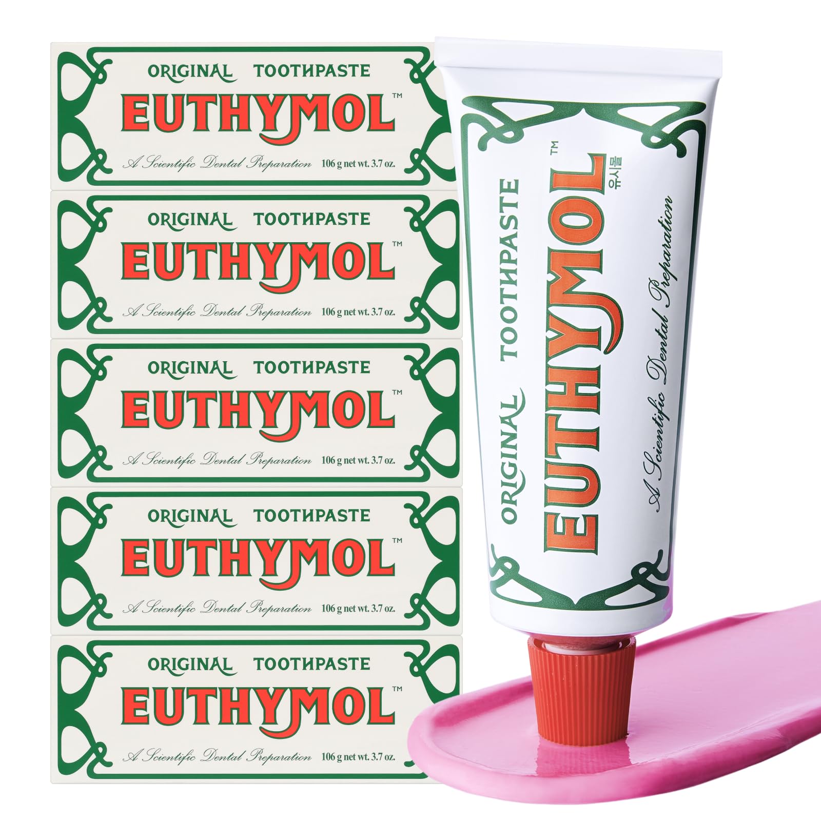 Euthymol Original Rose : nettoyage en douceur et fraîcheur durable.