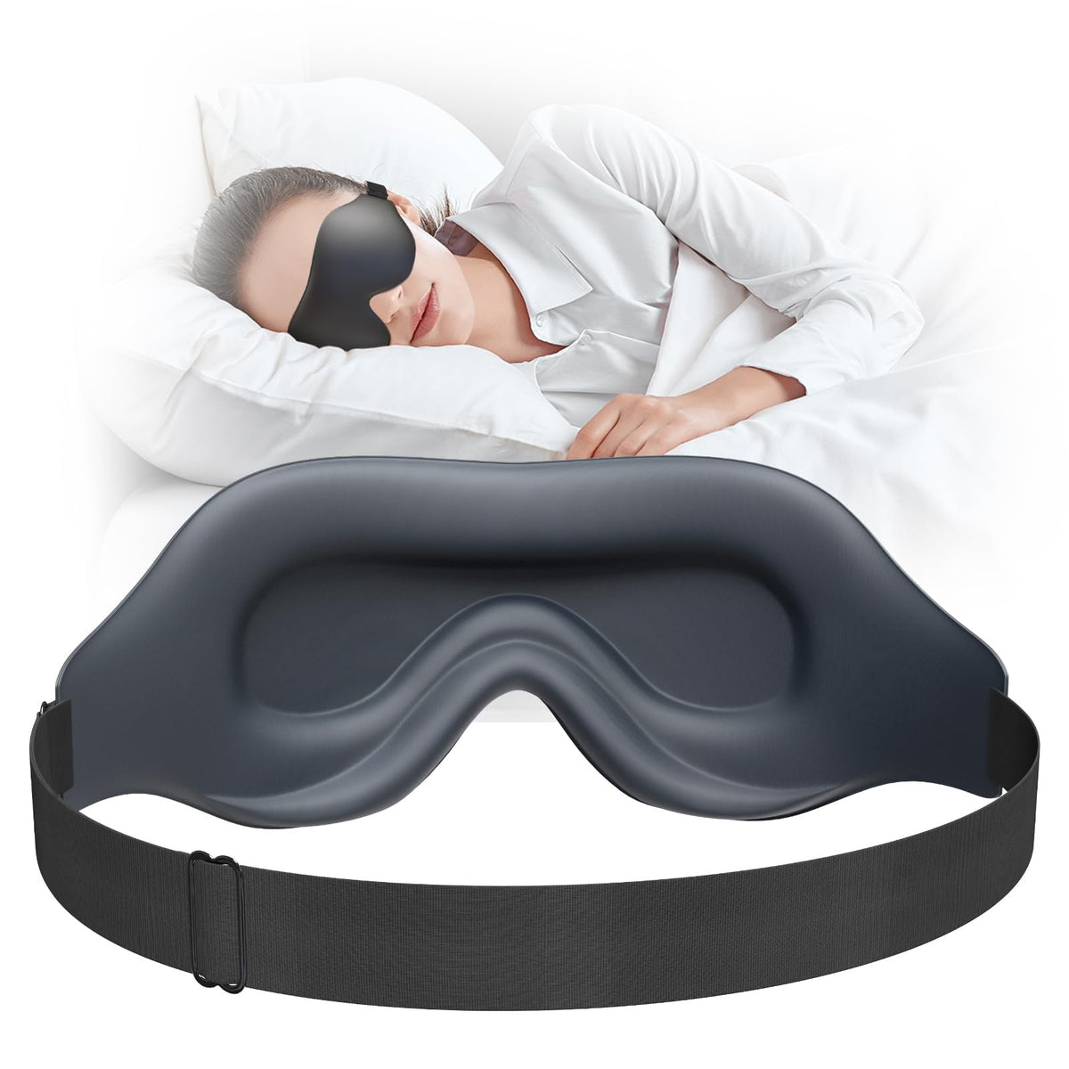 EVA BELLE masque-sommeil 3D ergonomique pour sommeil profond sans pression
