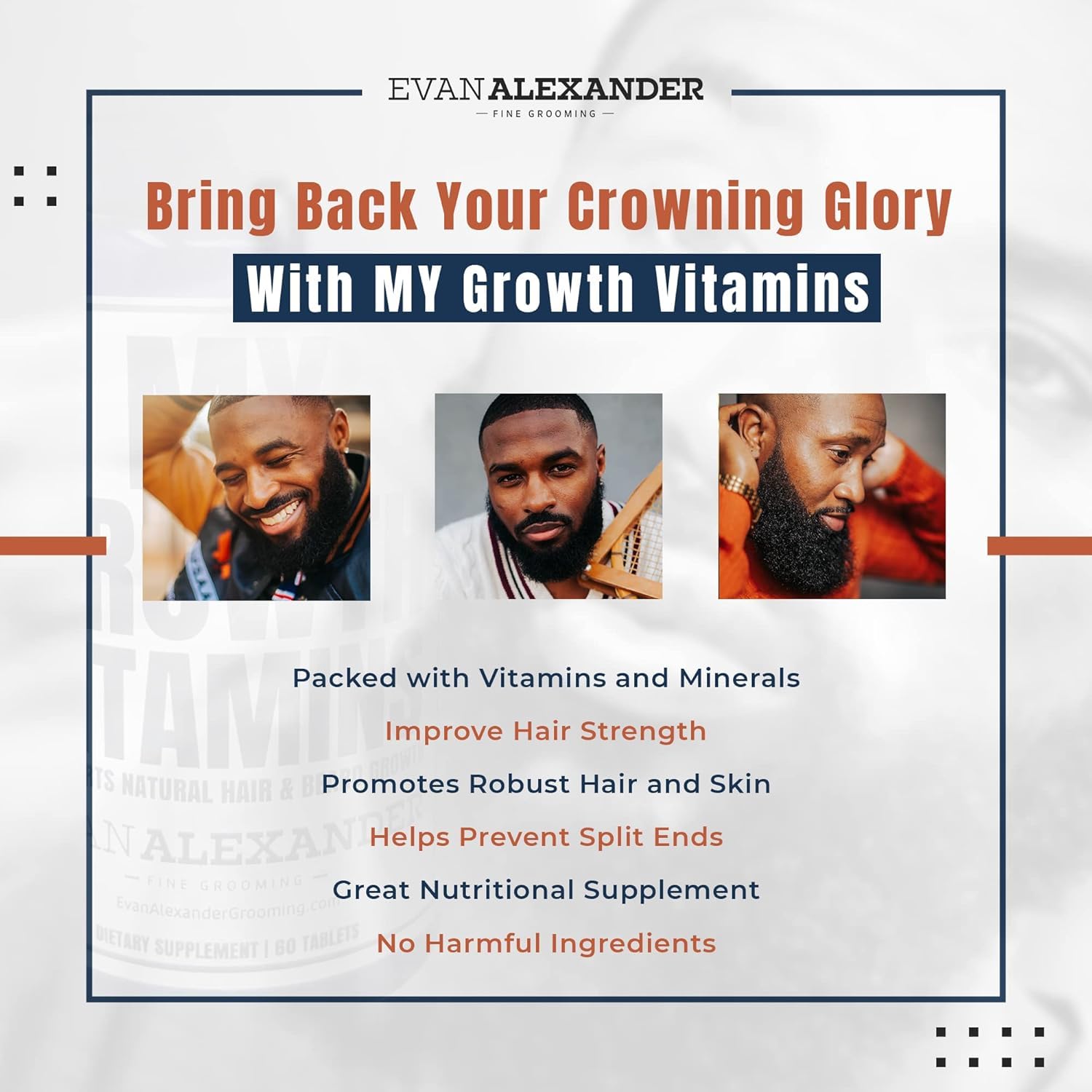 Evan Alexander Fine Grooming – vitamine C et collagène soutiennent la santé du cuir chevelu