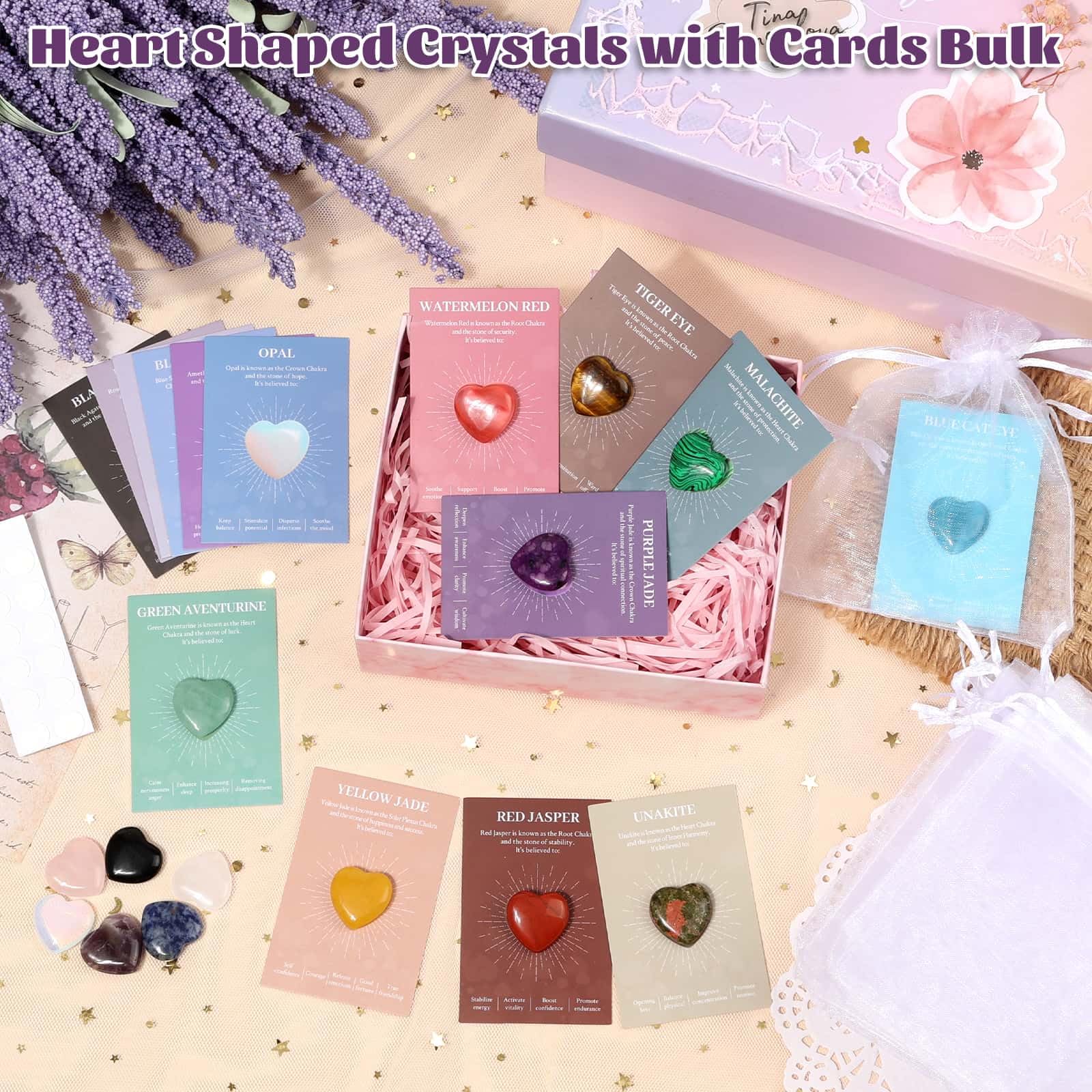 Evatage – mini cœur cristal portable, parfait comme porte-bonheur ou pochette.