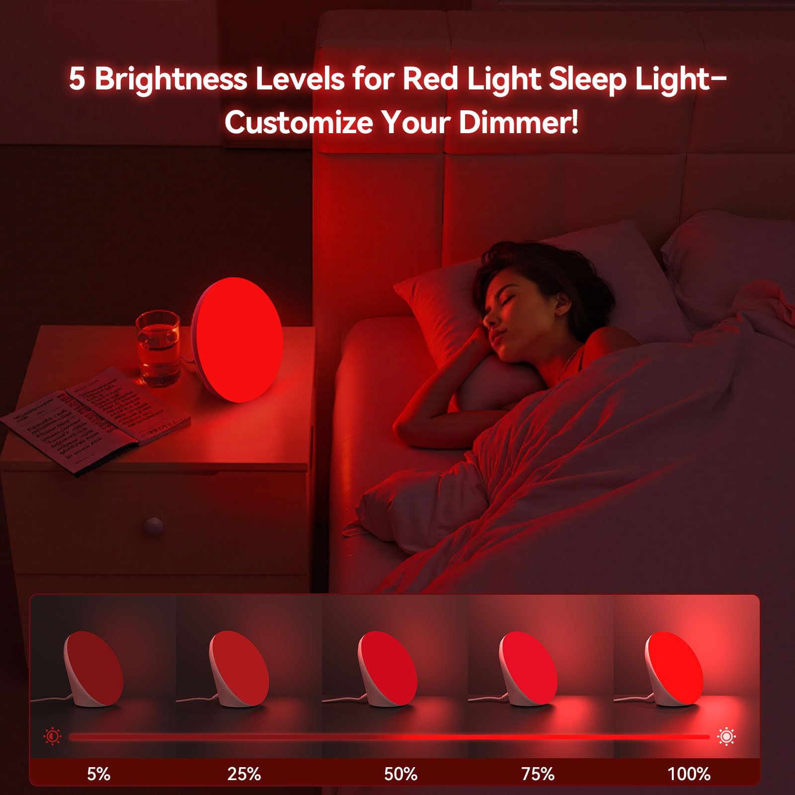 Design compact Evateale, facile à déplacer entre table de nuit et bureau.