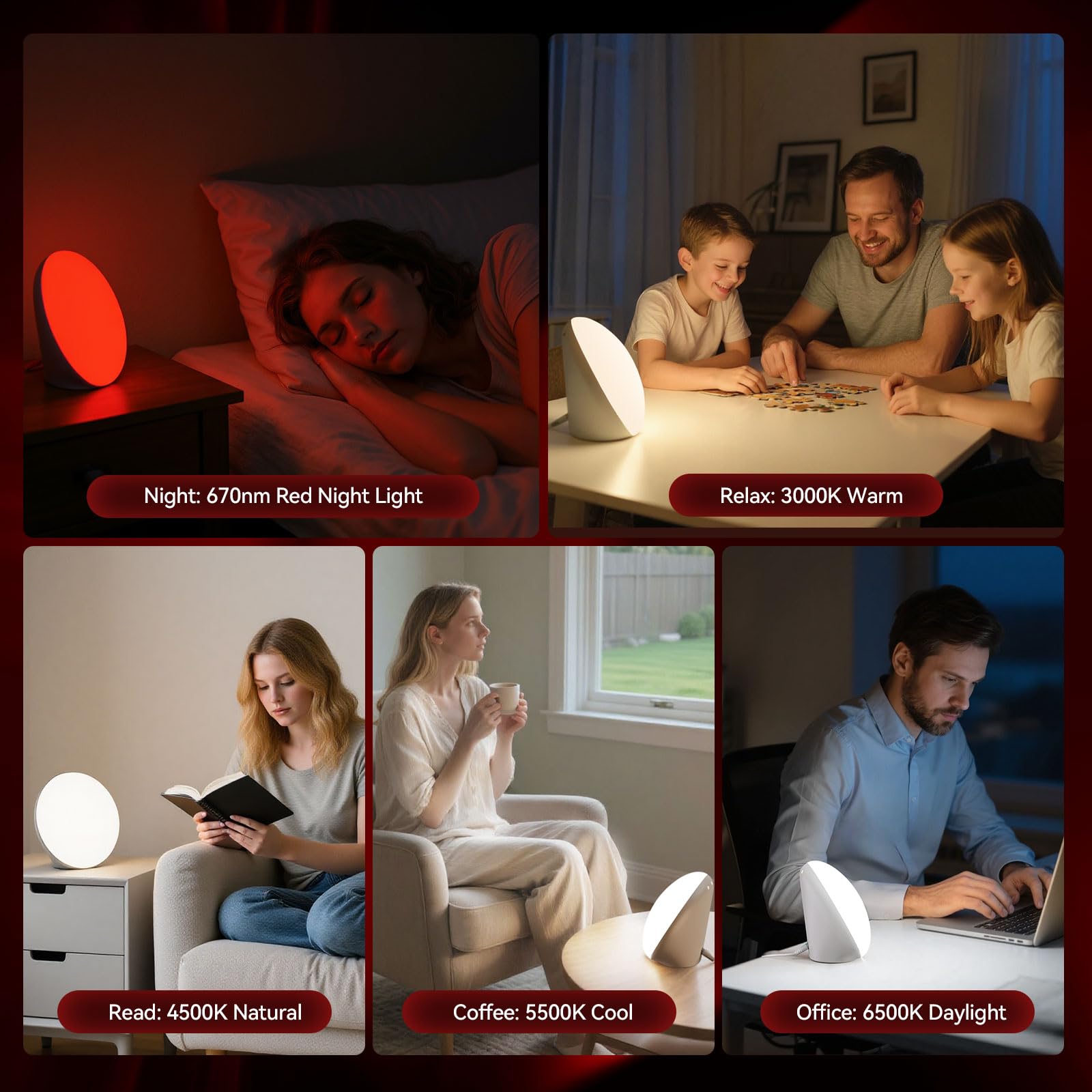 Lampe Evateale pour nurserie, lumière rassurante et sans danger.