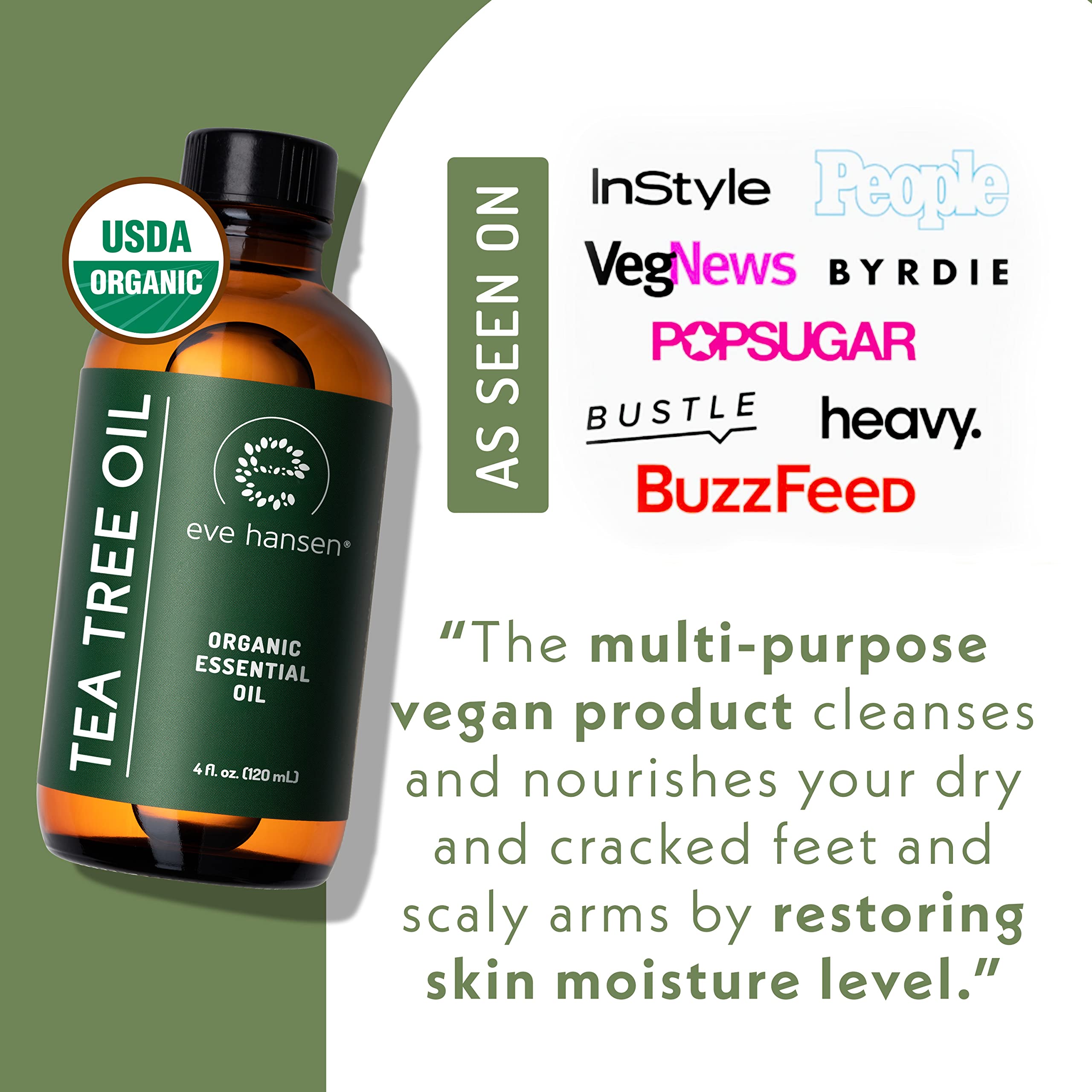 Eve Hansen huile arbre-à-thé – diffuseur et usages variés pour ambiance naturelle.