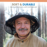 Even Naturals filet tête moustique grande taille, couvre largement la tête et le cou.