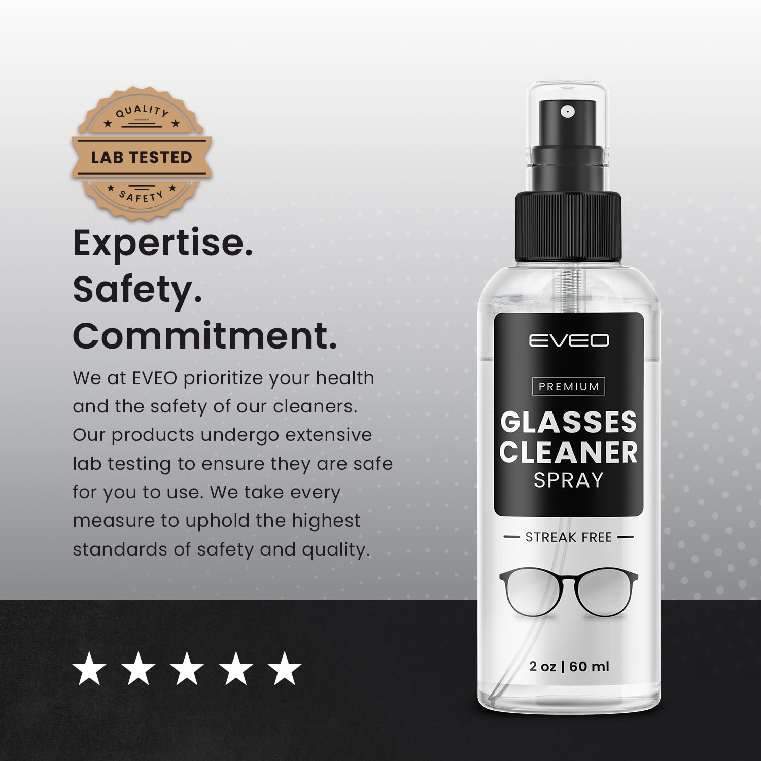 EVEO nettoyant lunettes de soleil pour une vue plus nette.