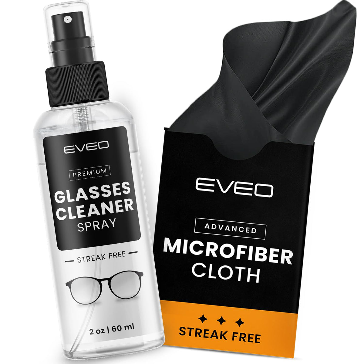 EVEO nettoyant lunettes: spray pratique pour une clarté sans traces.