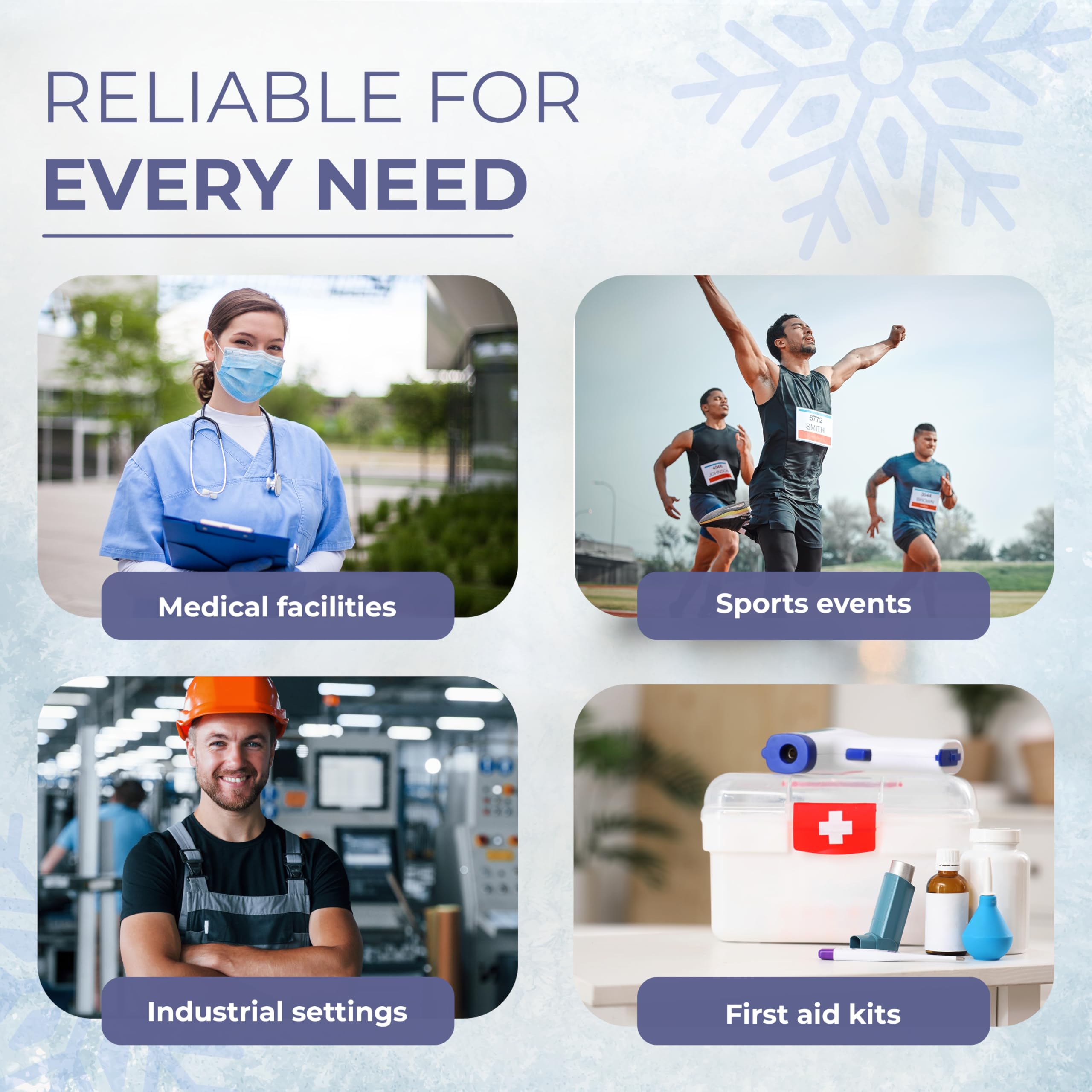 Idéal pour entorses et morsures grâce à la compresse Frozen Ever Ready First Aid.