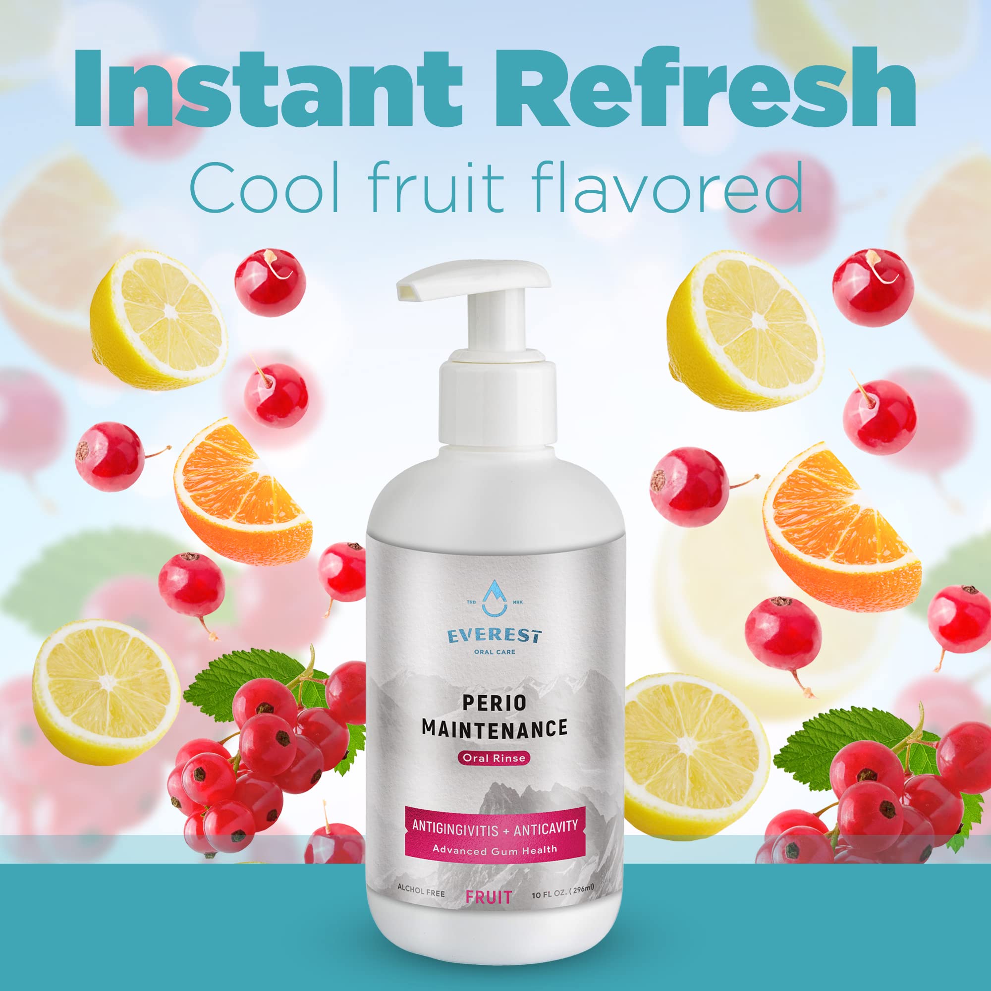 Everest Oral Care Perio Maintenance : rinçage sans alcool idéal pour dents sensibles.