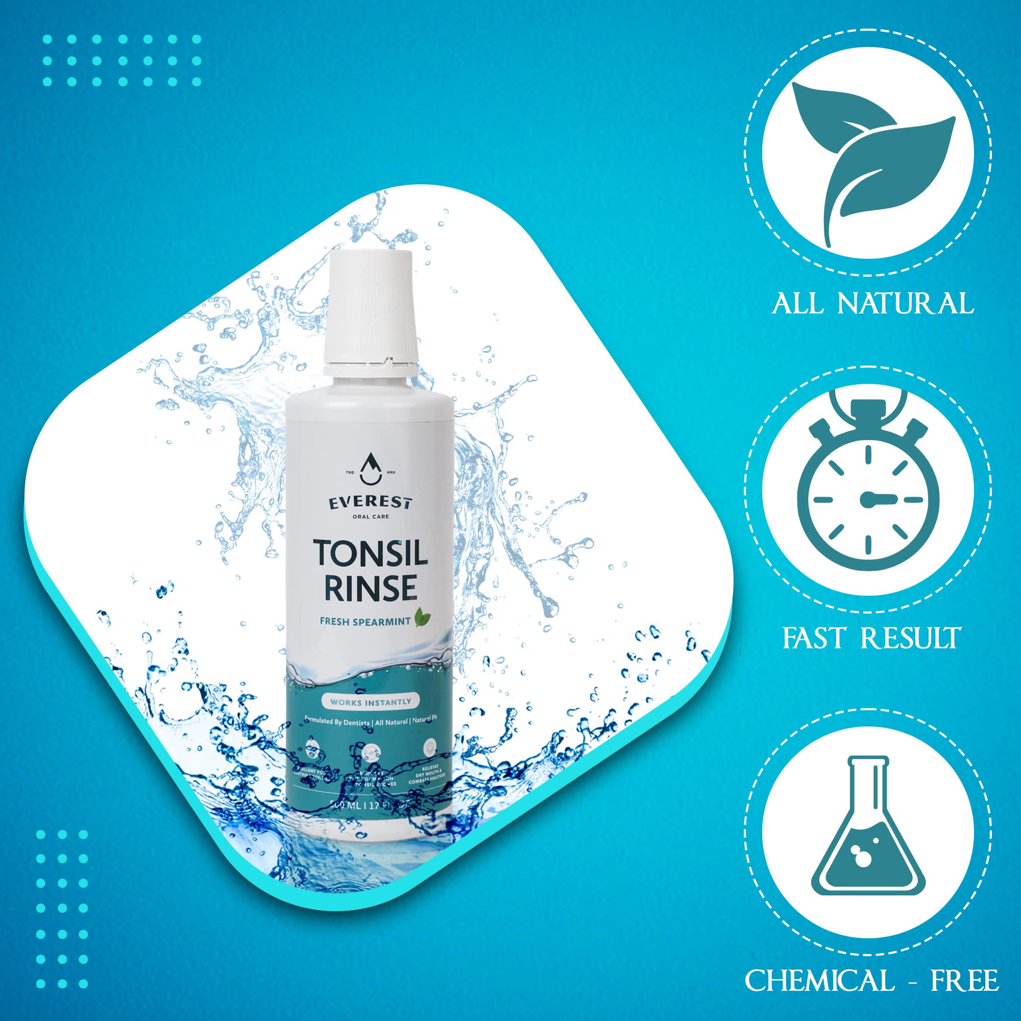 Everest Oral Care – Rinçage buccal quotidien pour hydratation et fraîcheur.