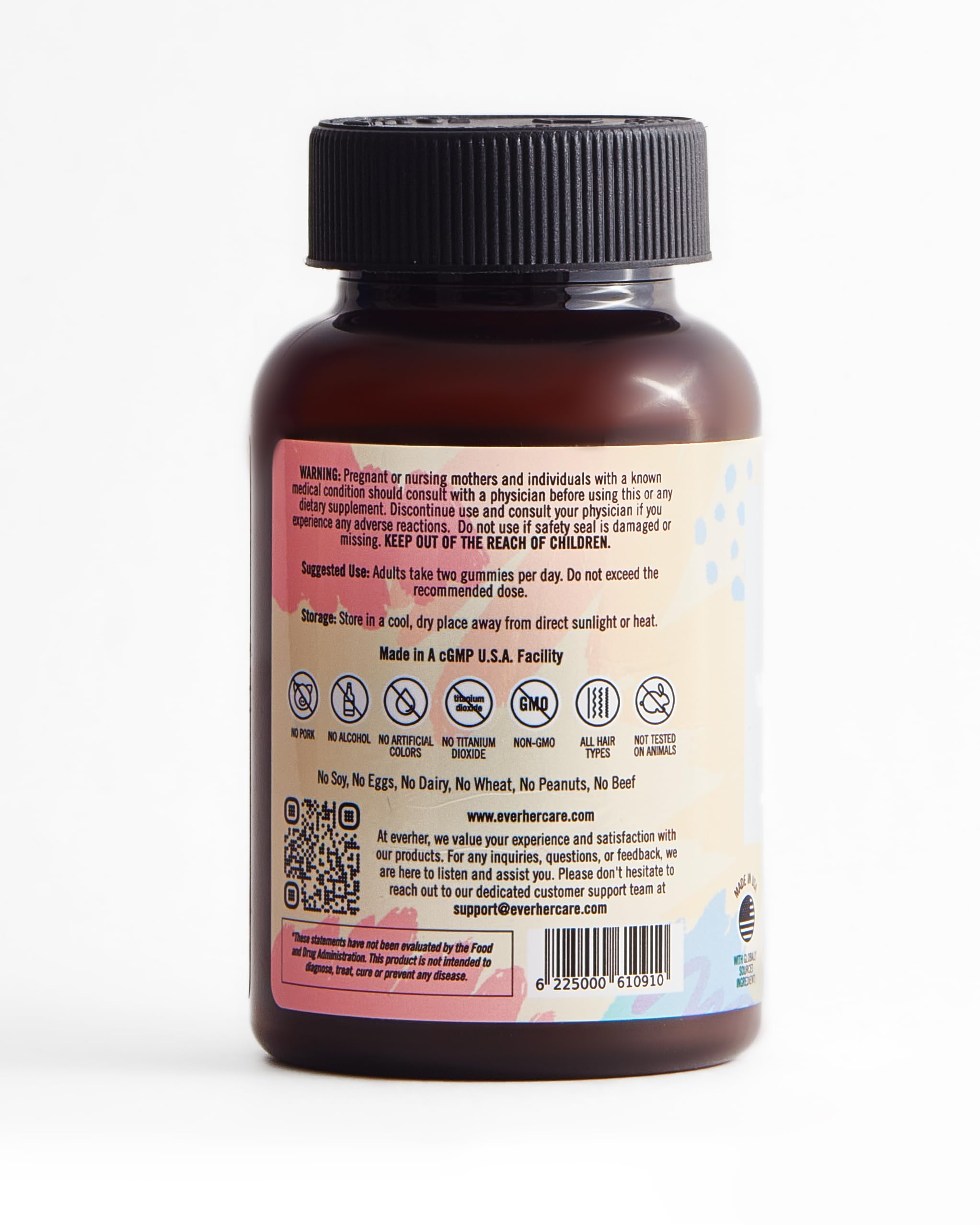Everher biotine cheveux épaisseur – gommettes gélifiées pour routine beauté.