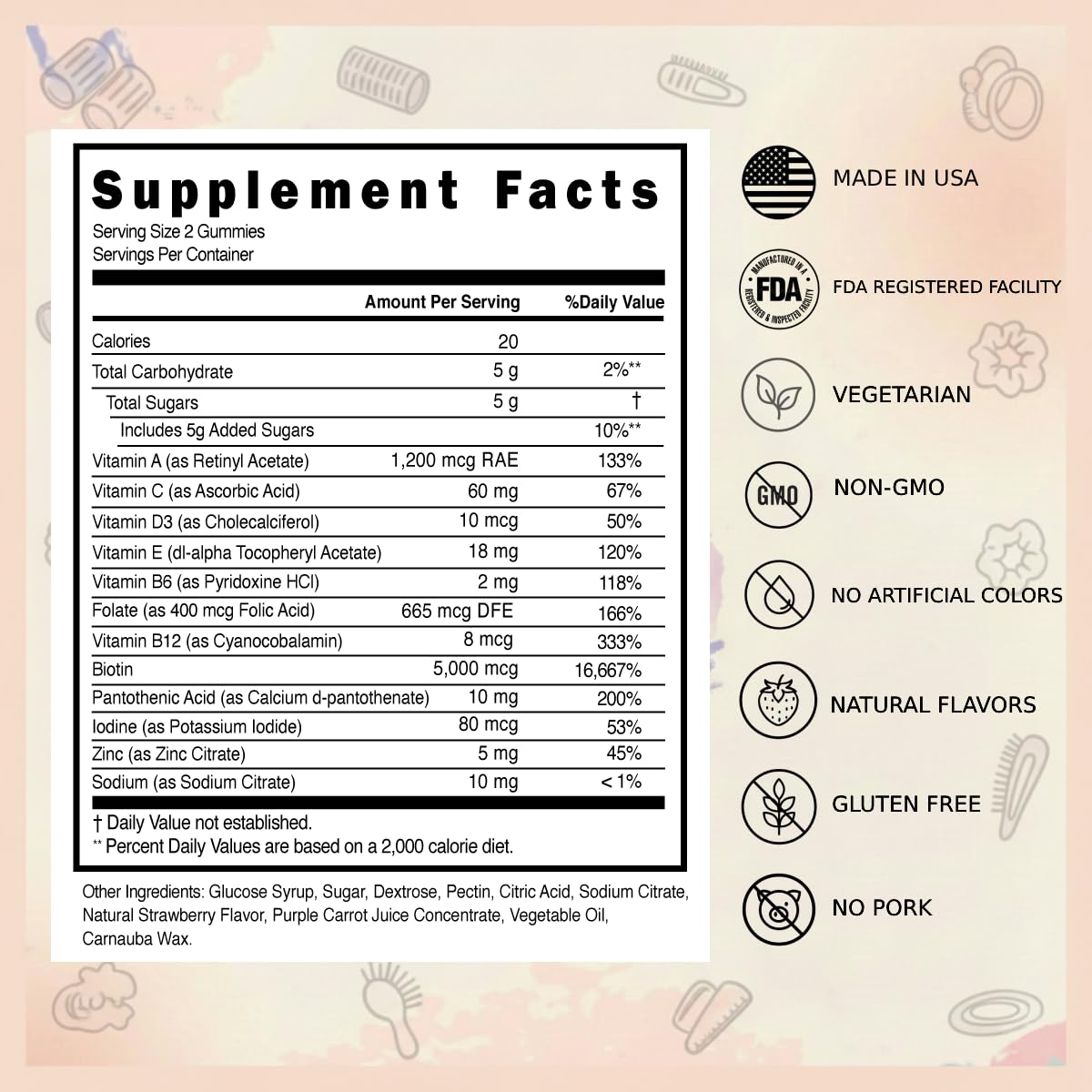 Everher gummies cheveux énergie B12 – bouchées fruitées, énergie quotidienne.