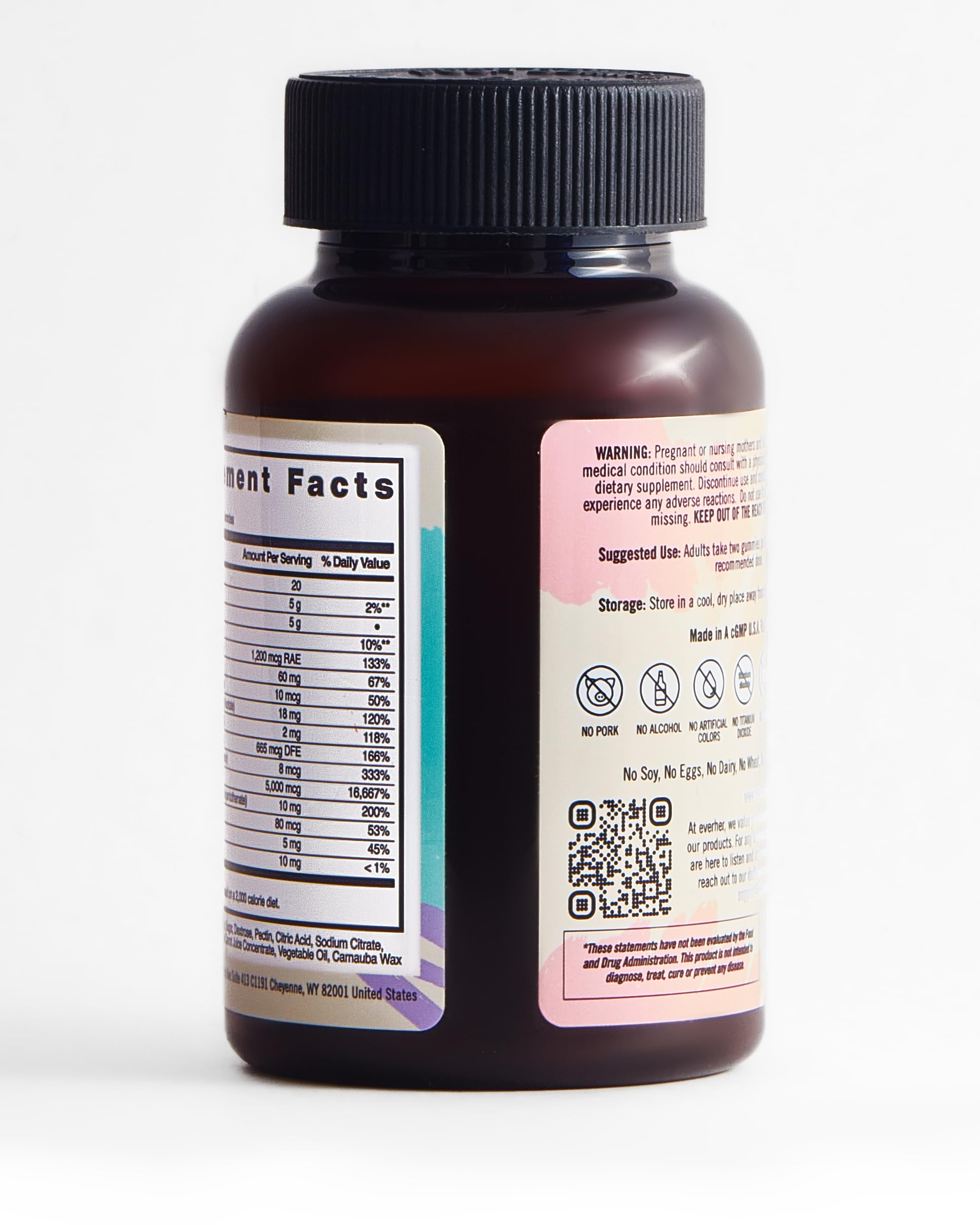 Everher vitamines cheveux fraise – saveur gourmande, plaisir quotidien.