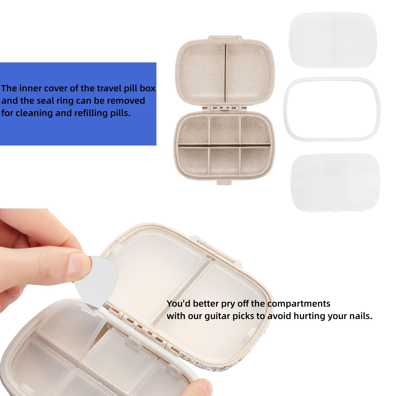 EveryBling-utilisations-quotidiennes-pilules-vitamines : conteneur pratique pour pilules et vitamines au quotidien.