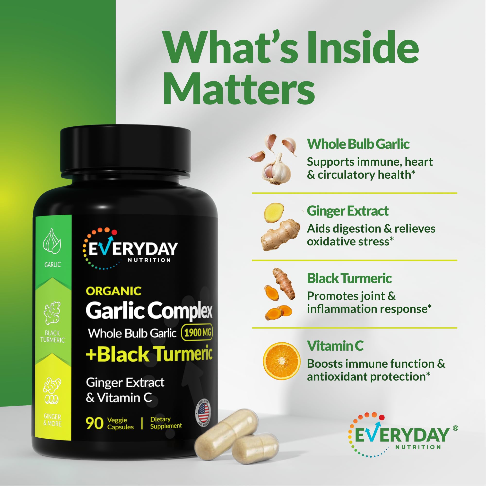 EVERYDAY NUTRITION curcuma noir bio comprimés – complément puissant et naturel