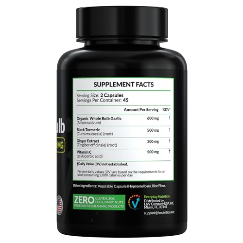 EVERYDAY NUTRITION curcuma noir bio gingembre extrait comprimé – formulation concentrée
