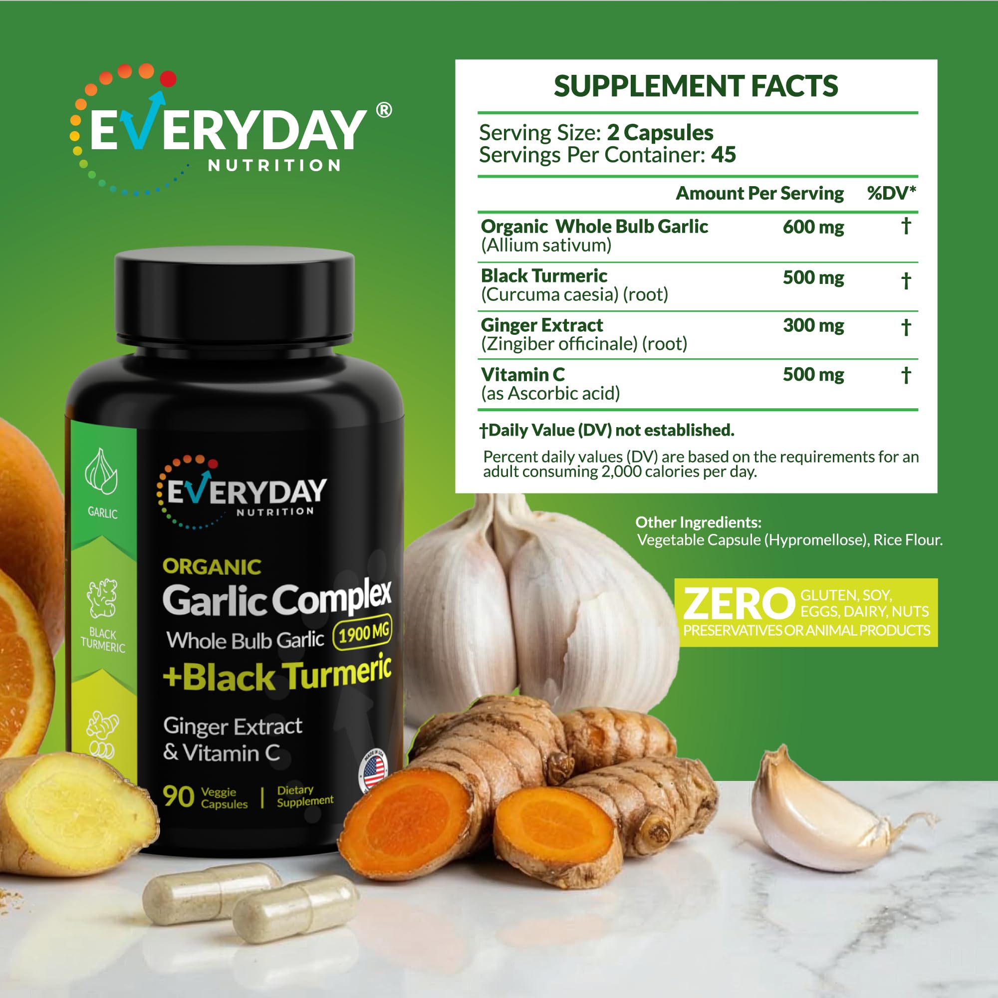 EVERYDAY NUTRITION gingembre bio extrait comprimé – arôme frais et usage digestif