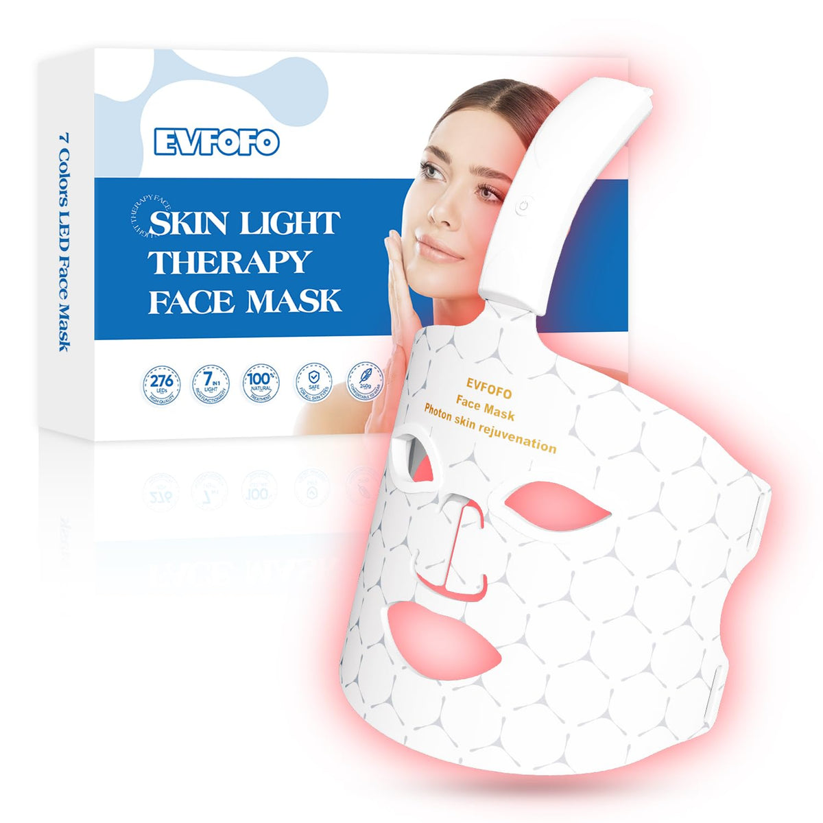 EVFOFO masque LED 7 couleurs pour visage à domicile