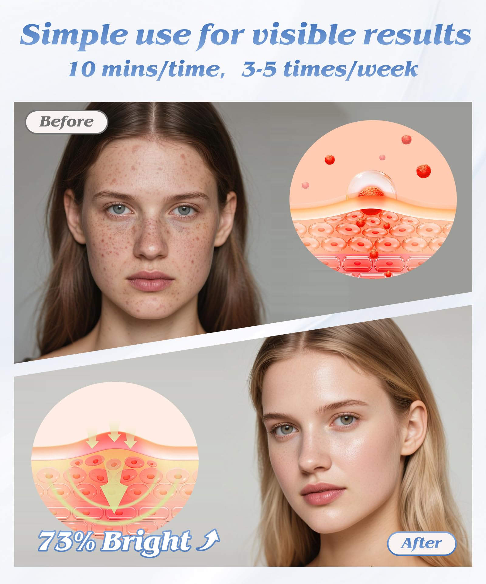 EVFOFO routine beauté à domicile près du miroir, rapide et efficace.