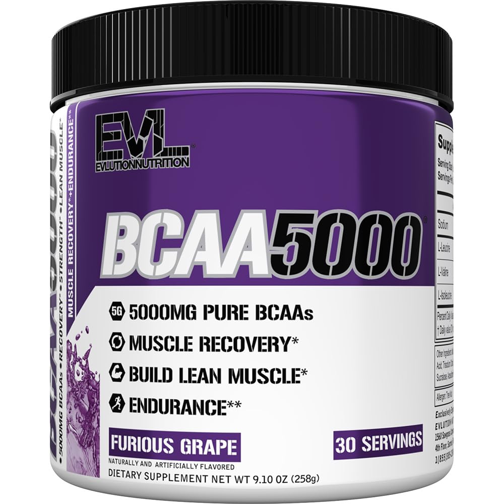 EVL BCAAs bouteille Furious Grape prête pour l’entraînement avec énergie soutenue, sans stimulant.