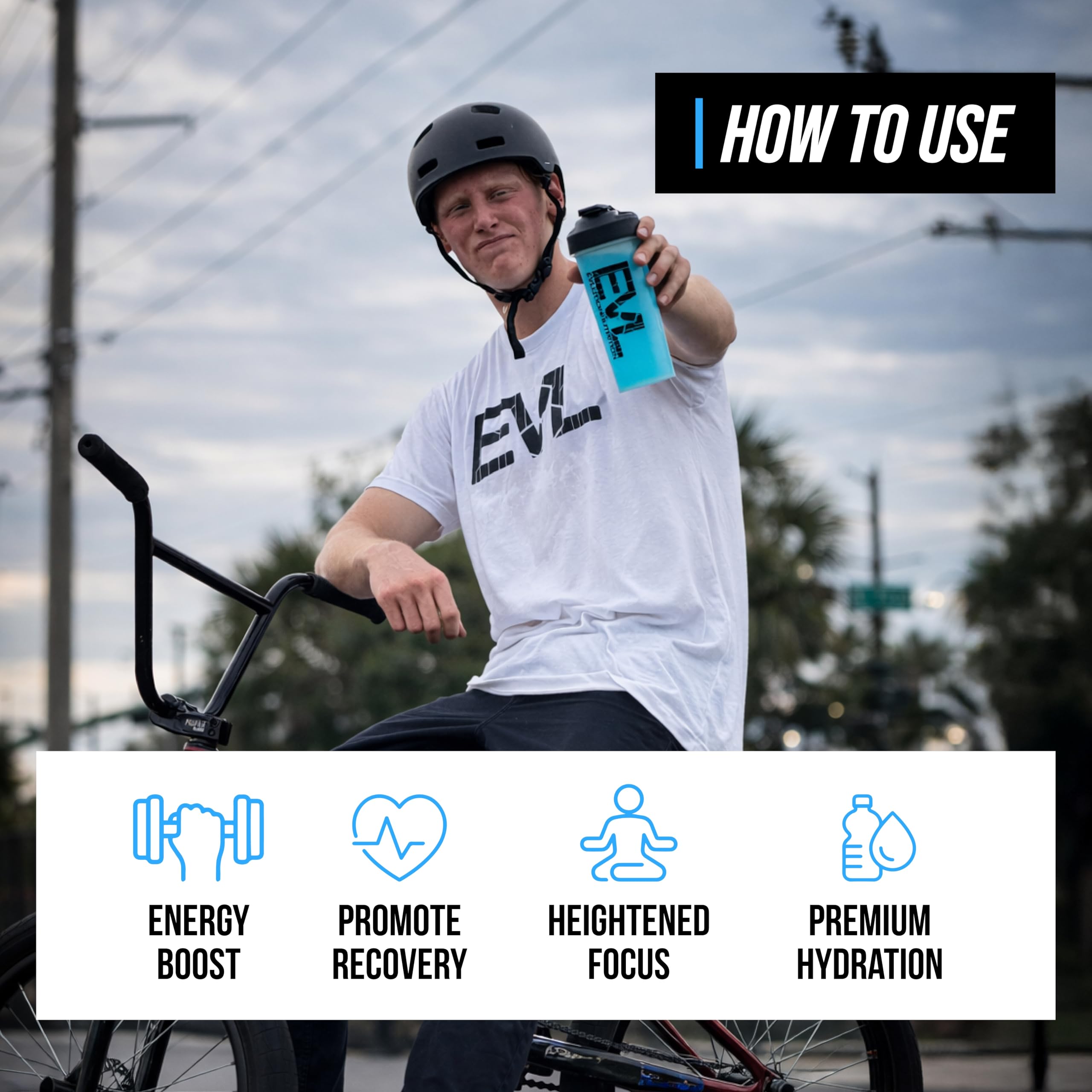 EVL BCAAs Energy – Athlète en mouvement utilisant le pré-entraînement.