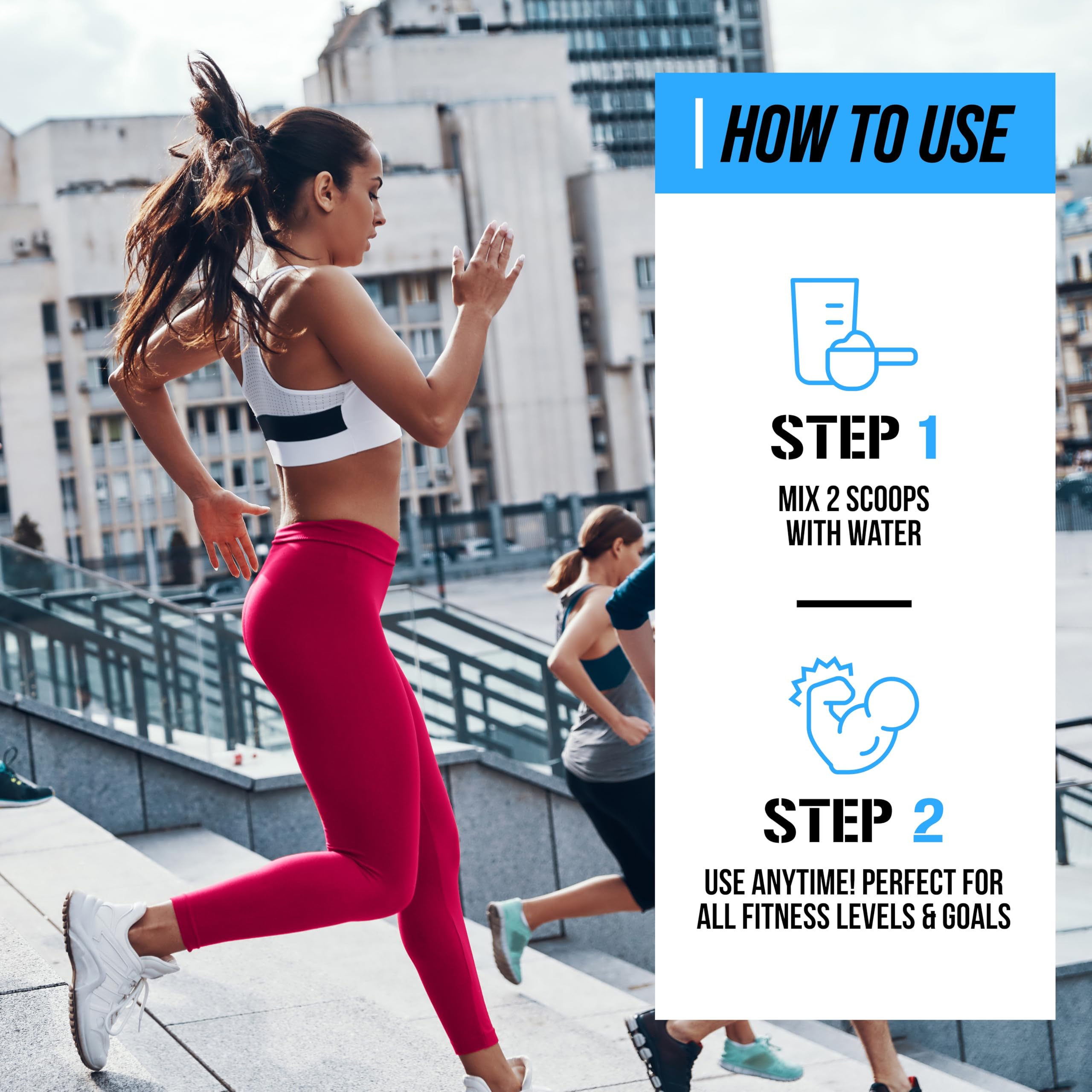 EVL BCAAs Energy – Mélange hydratant après l'entraînement et dégustation rafraîchissante.