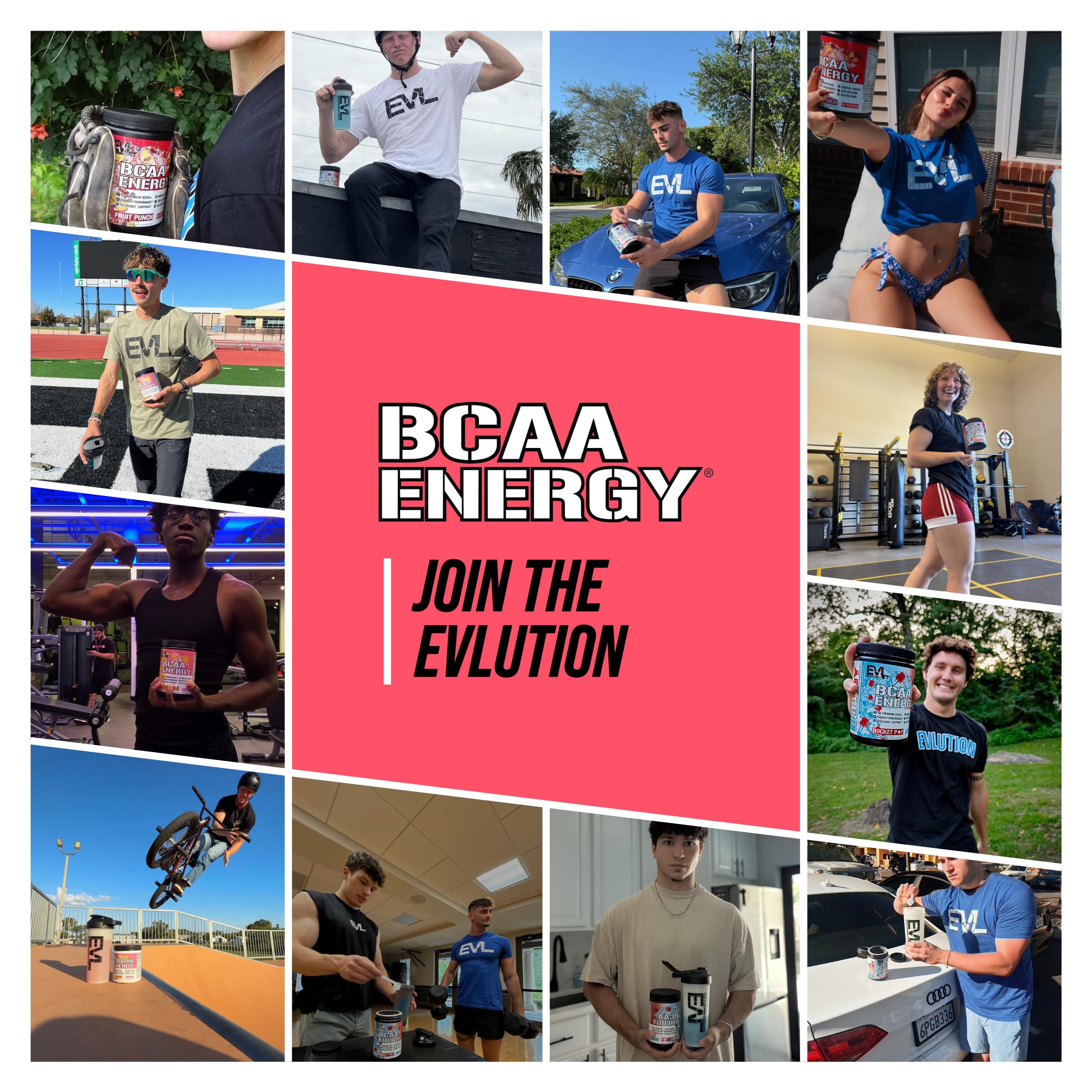 EVL BCAAs Étiquette claire indiquant dosage et utilisations possibles