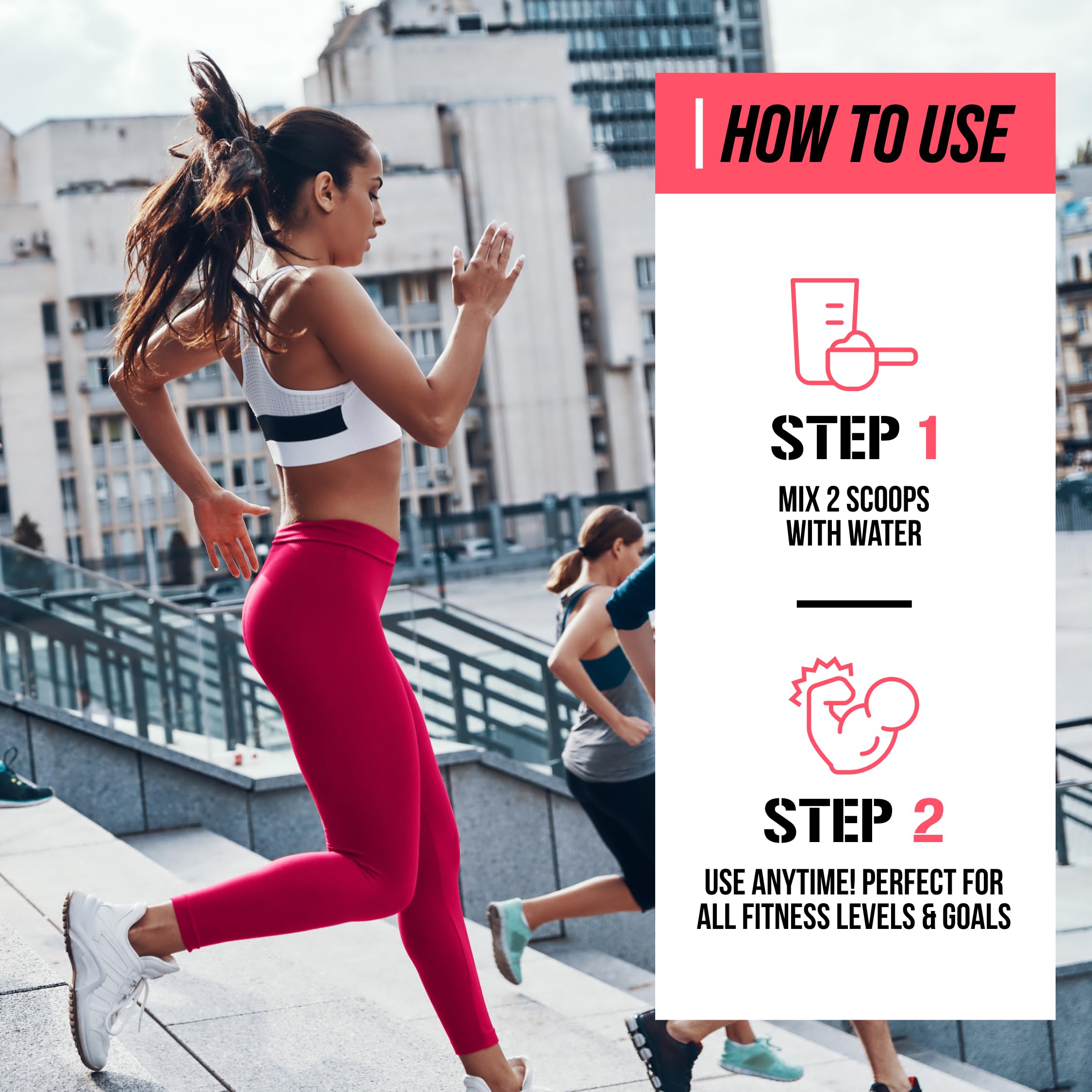 EVL BCAAs Sachet dose montrant dosage rapide pour l’effort