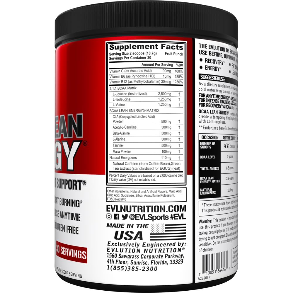 Shaker EVL BCAA Lean Energy prêt à mélanger pour l'effort et la récupération.