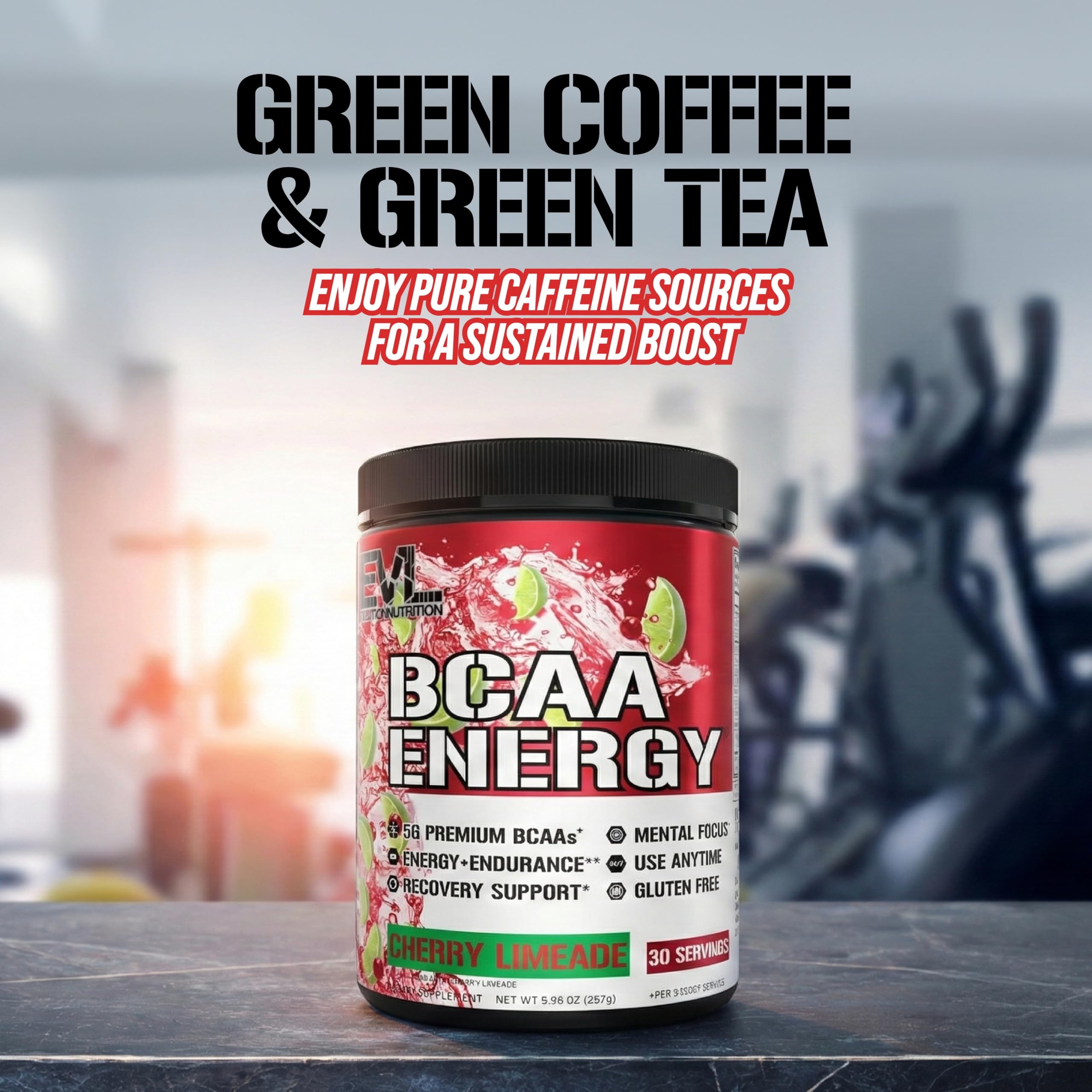 EVL BCAA Energy avec pelle-mesure pour dosages faciles.