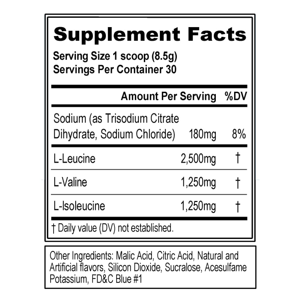EVL BCAA Poudre récupération après entraînement, soutien musculaire et hydratation.
