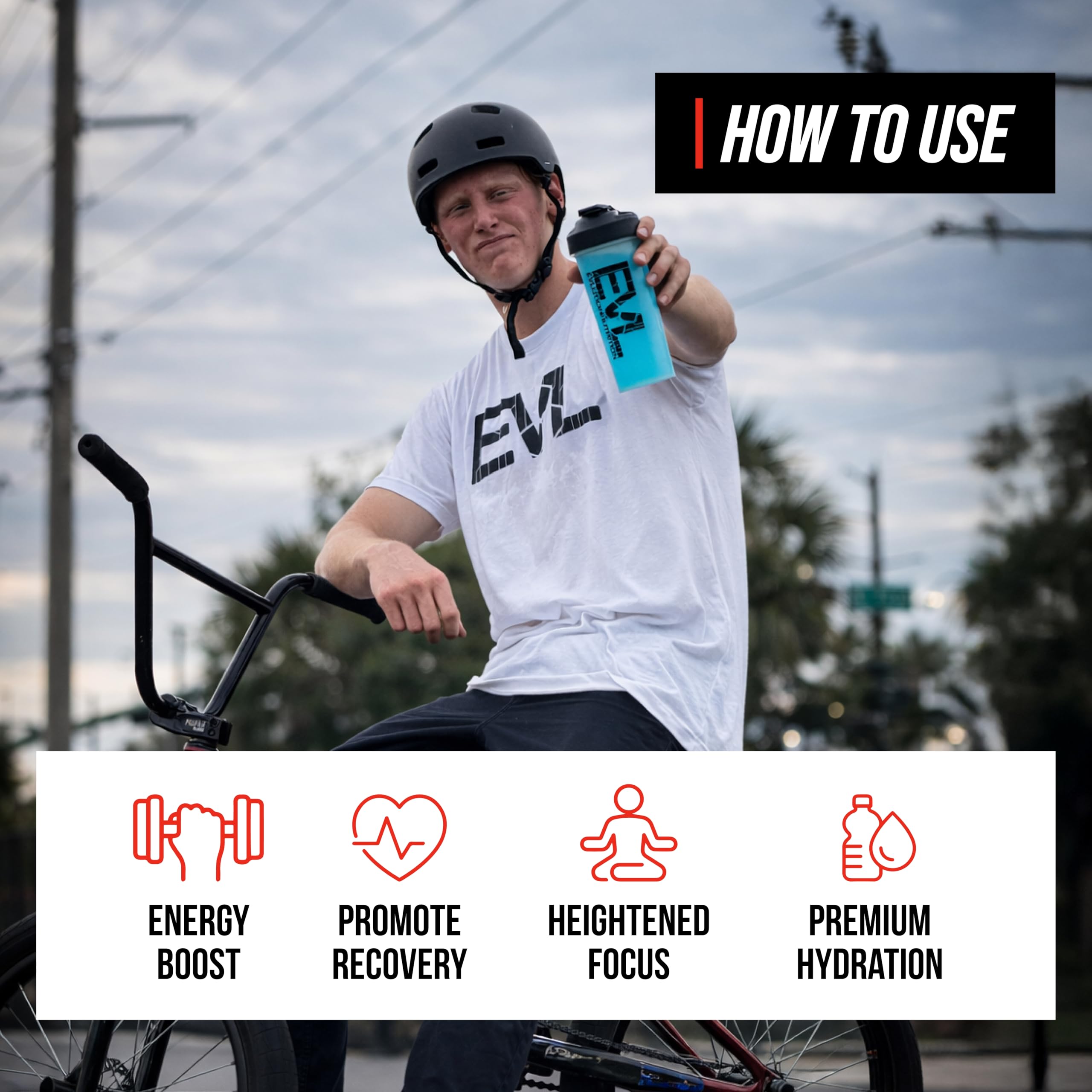 EVL BCAAs récupération après entraînement, favorise l'hydratation et la récupération.