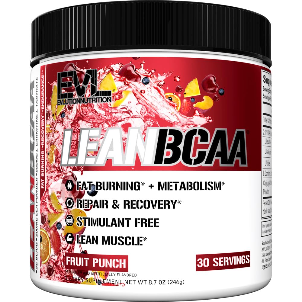 Evlution Lean BCAA poudre parfum fruits, idéal pour l'hydratation après l'entraînement