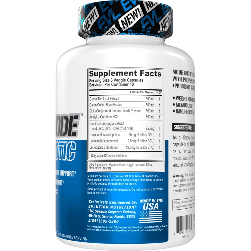 EVLUTION LeanMode bouteille-dosage: format pratique pour une prise journalière.