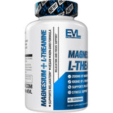 Evlution Magnesium + L-Theanine, flacon-naturel, ingrédients de qualité pour relaxation et focus.