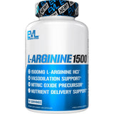 Evlution Nutrition booster nitrique L-Arginine en bouteille, potentiel pour des pompes prolongées.