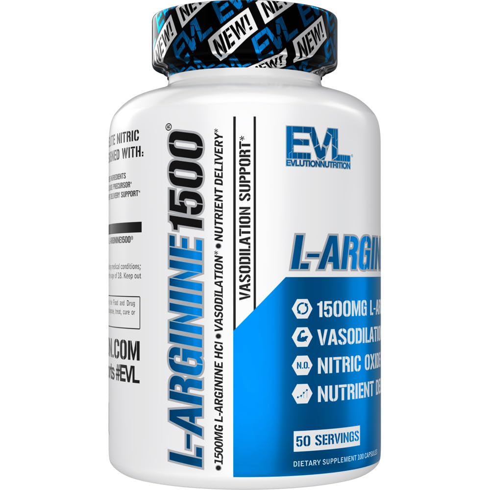 Evlution Nutrition énergie et endurance en salle grâce à L-Arginine 1500mg.