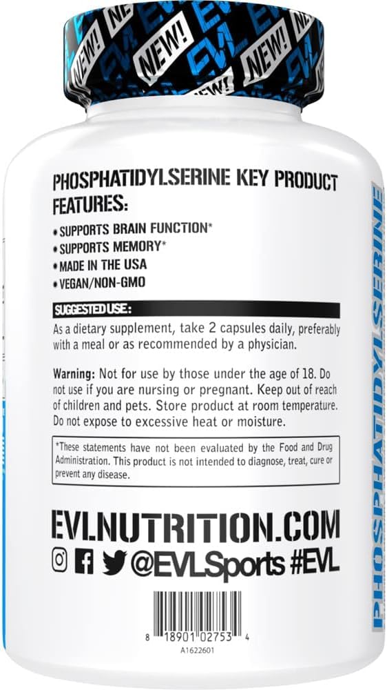EVLution phosphatidylserine, étui: usage vegan non-OGM pour bien-être cognitif