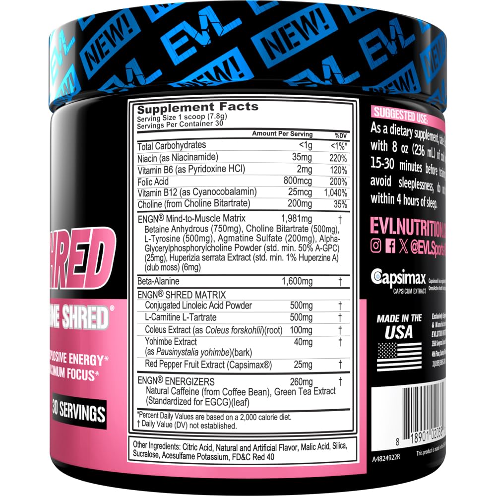 Dose EVL Ultimate Pre Workout prête à être mélangée pour concentration et endurance