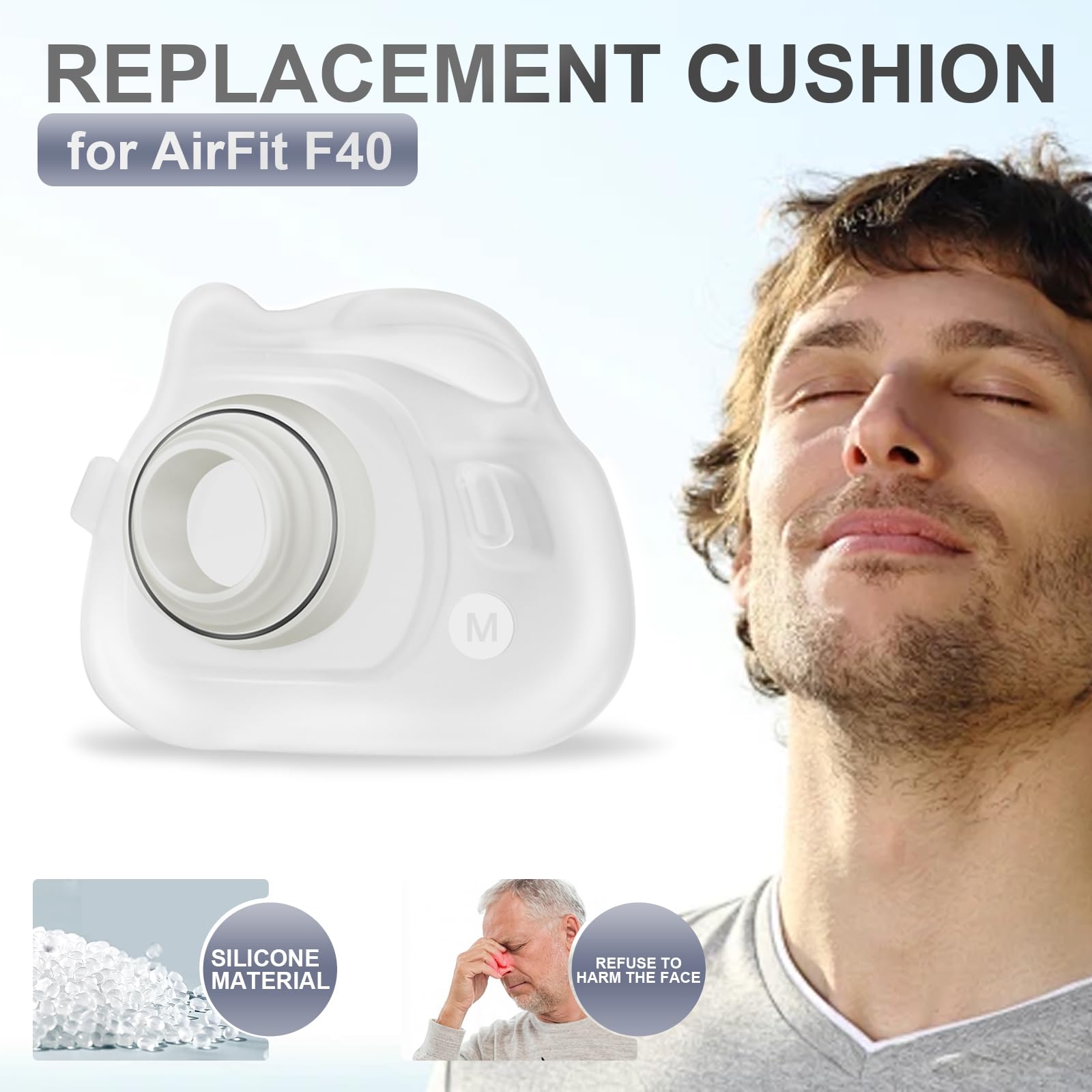 Évoclean coussin silicone AirFit F40 compatible uniquement avec le masque.