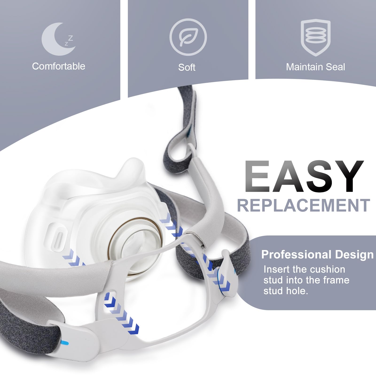 Évoclean coussin silicone sans latex pour sécurité et confort.