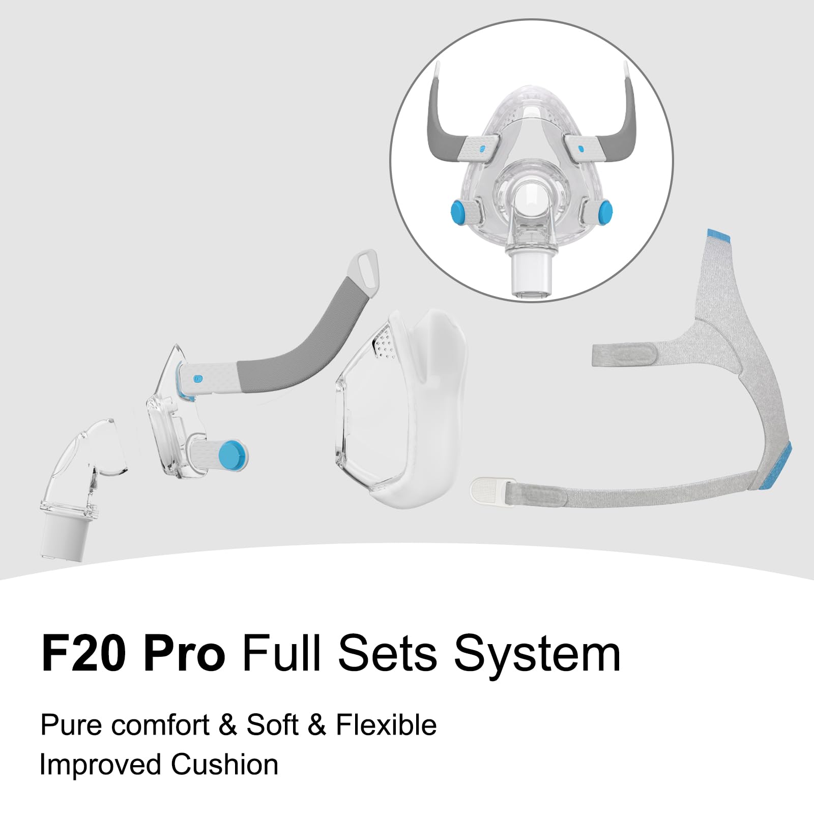 EvoClean coussin silicone visage F20 Pro : isolation de l’air et ajustement sûr.