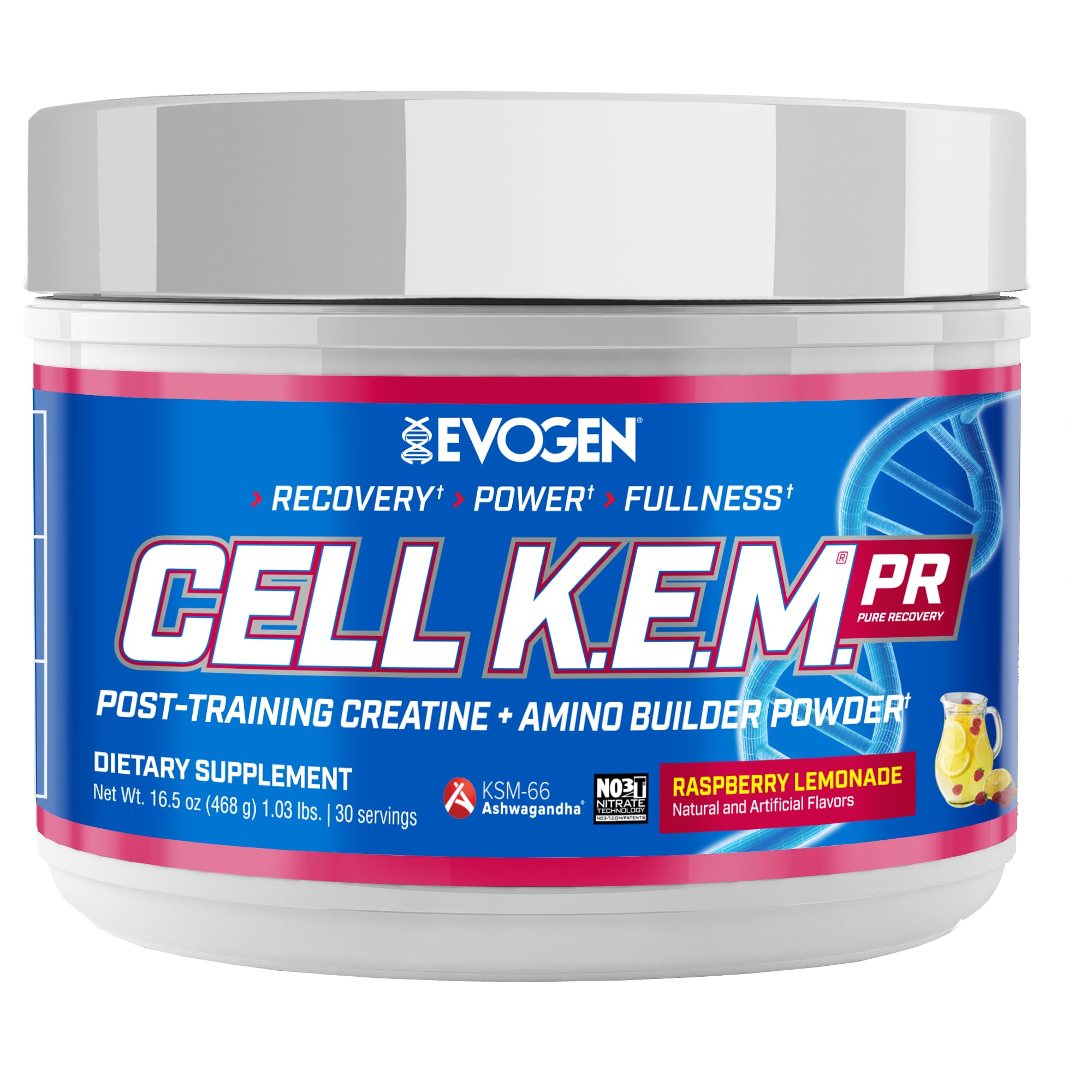 bouteille Evogen Cell K.E.M. PR V.2, récupération post-entraînement avec goût framboise-citron