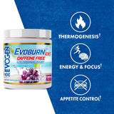 Évogen Evoburn sans caféine — arôme raisin et emballage attractif.